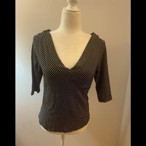 Yansi Fugel designer striped knit top, size L